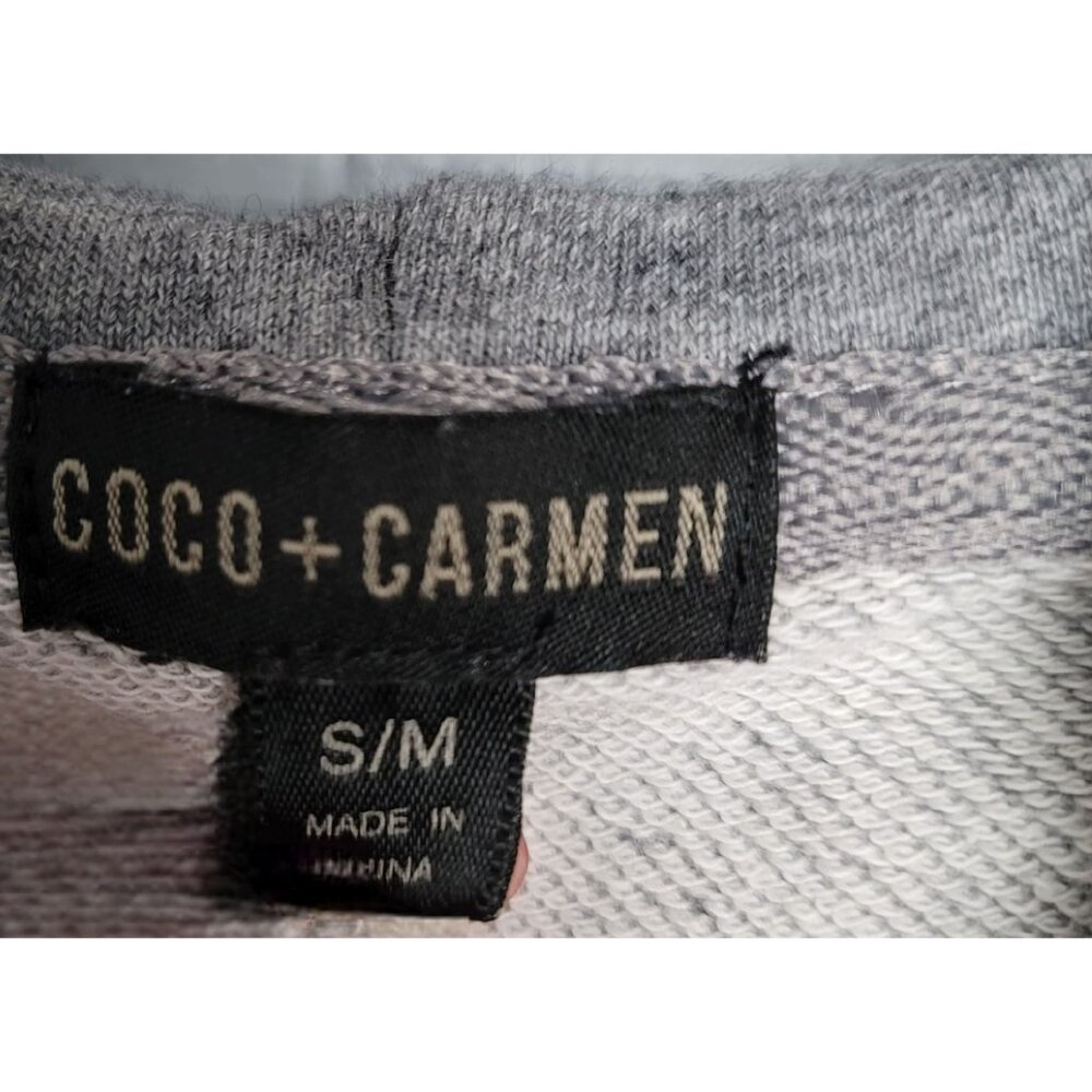 Coco + Carmen Cotton Blend Multicolor Stripes Zip-Up Hooded Sweatshirt. Size S/M - Picture 4 of 6